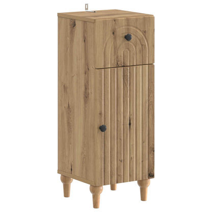 Set di Armadi da Bagno da 2 Pezzi ALKMAAR Rovere Artigianale