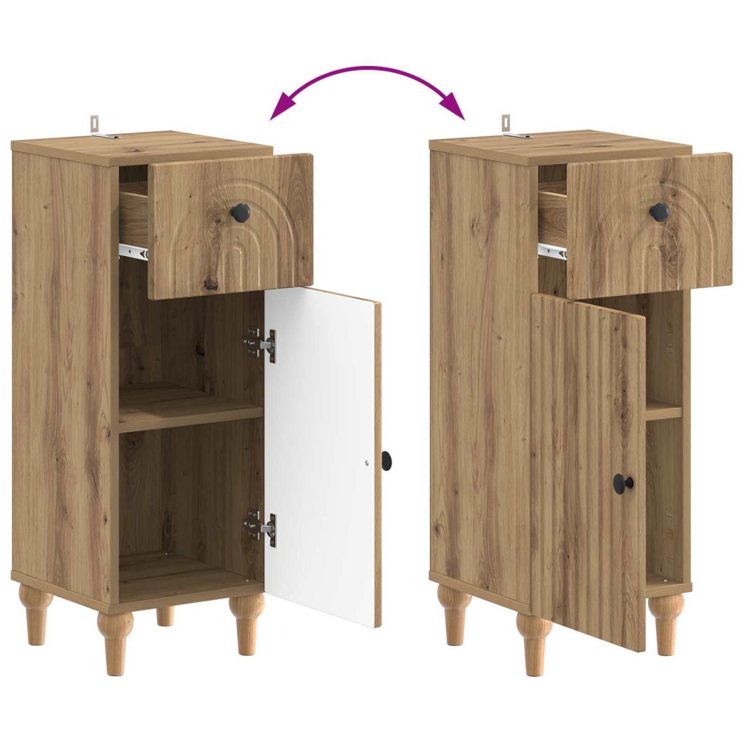 Set di Armadi da Bagno da 2 Pezzi ALKMAAR Rovere Artigianale | homemem39