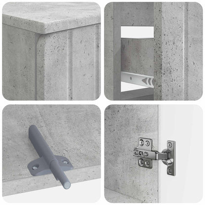 Set di Armadi da Bagno da 2 Pezzi ZWOLLE Grigio Cemento | homemem39