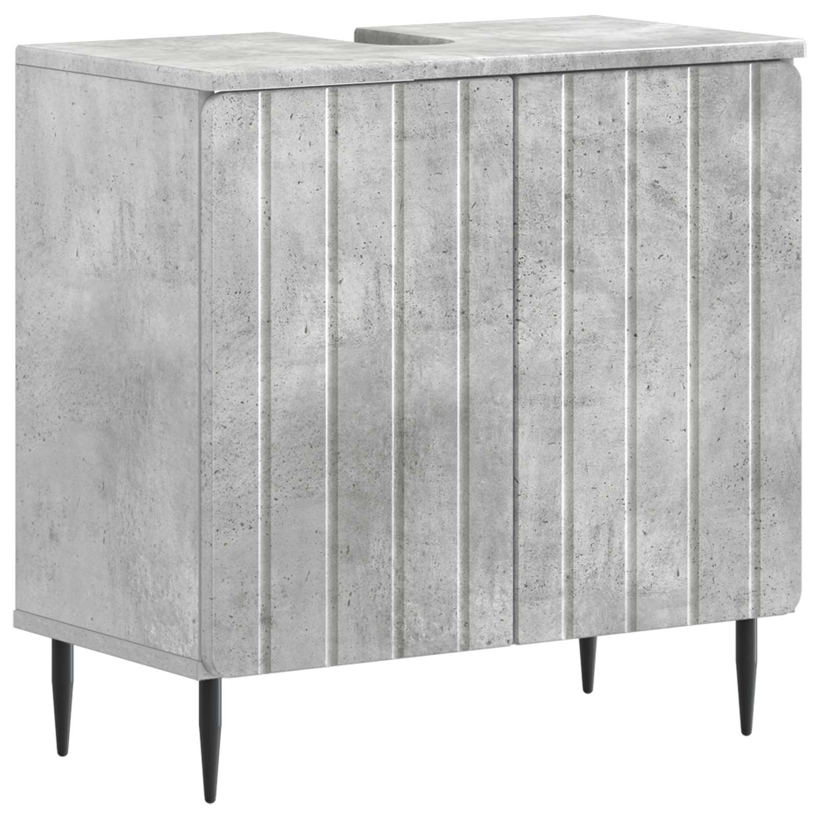 Set di Armadi da Bagno da 2 Pezzi ZWOLLE Grigio Cemento | homemem39