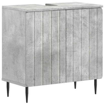 Set di Armadi da Bagno da 2 Pezzi ZWOLLE Grigio Cemento | homemem39