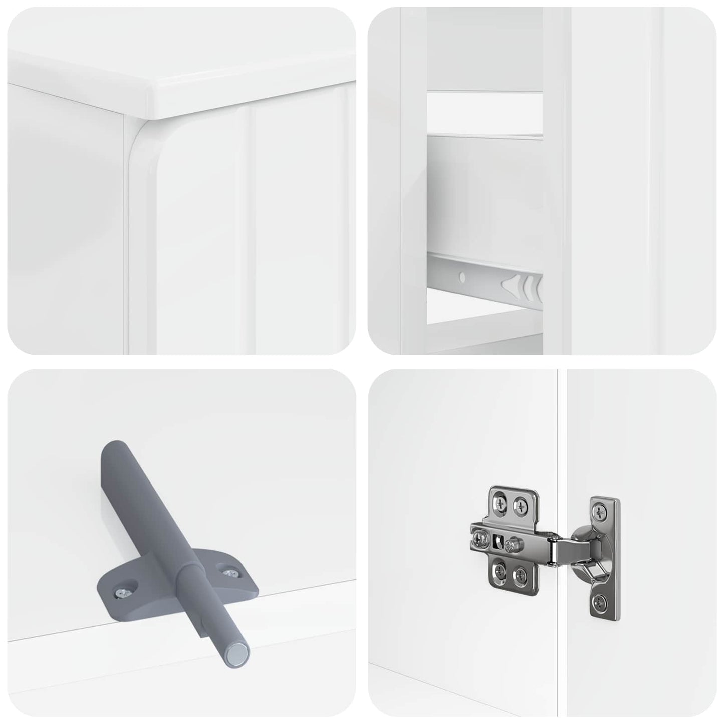 Set di Armadi da Bagno da 2 Pezzi ZWOLLE Bianco Lucido | homemem39