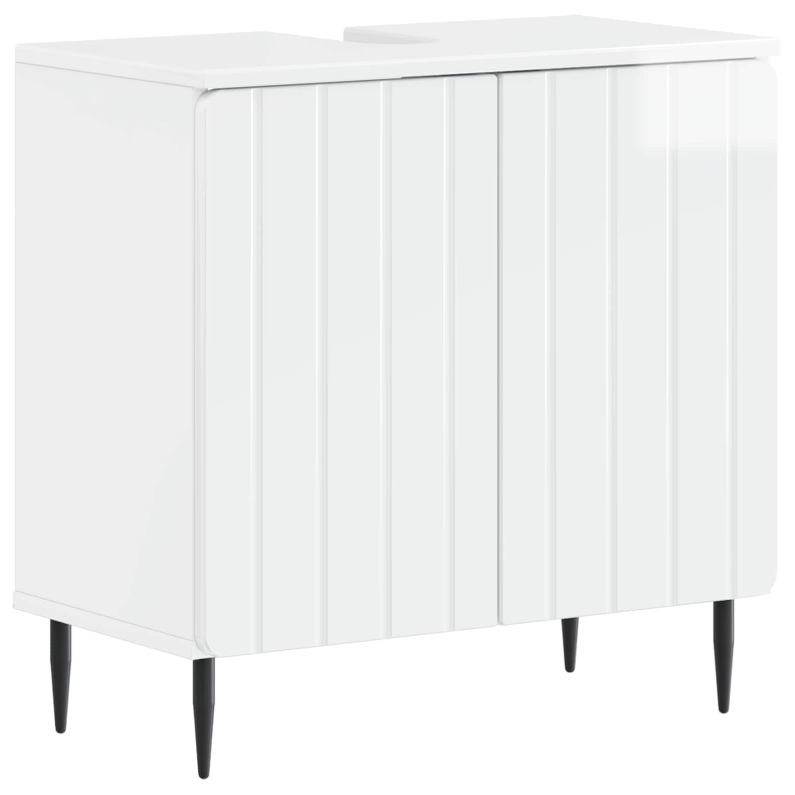 Set di Armadi da Bagno da 2 Pezzi ZWOLLE Bianco Lucido | homemem39