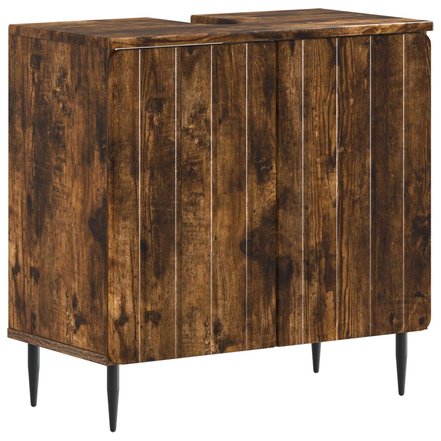 Set di Armadi da Bagno da 2 Pezzi ZWOLLE Rovere Fumo | homemem39