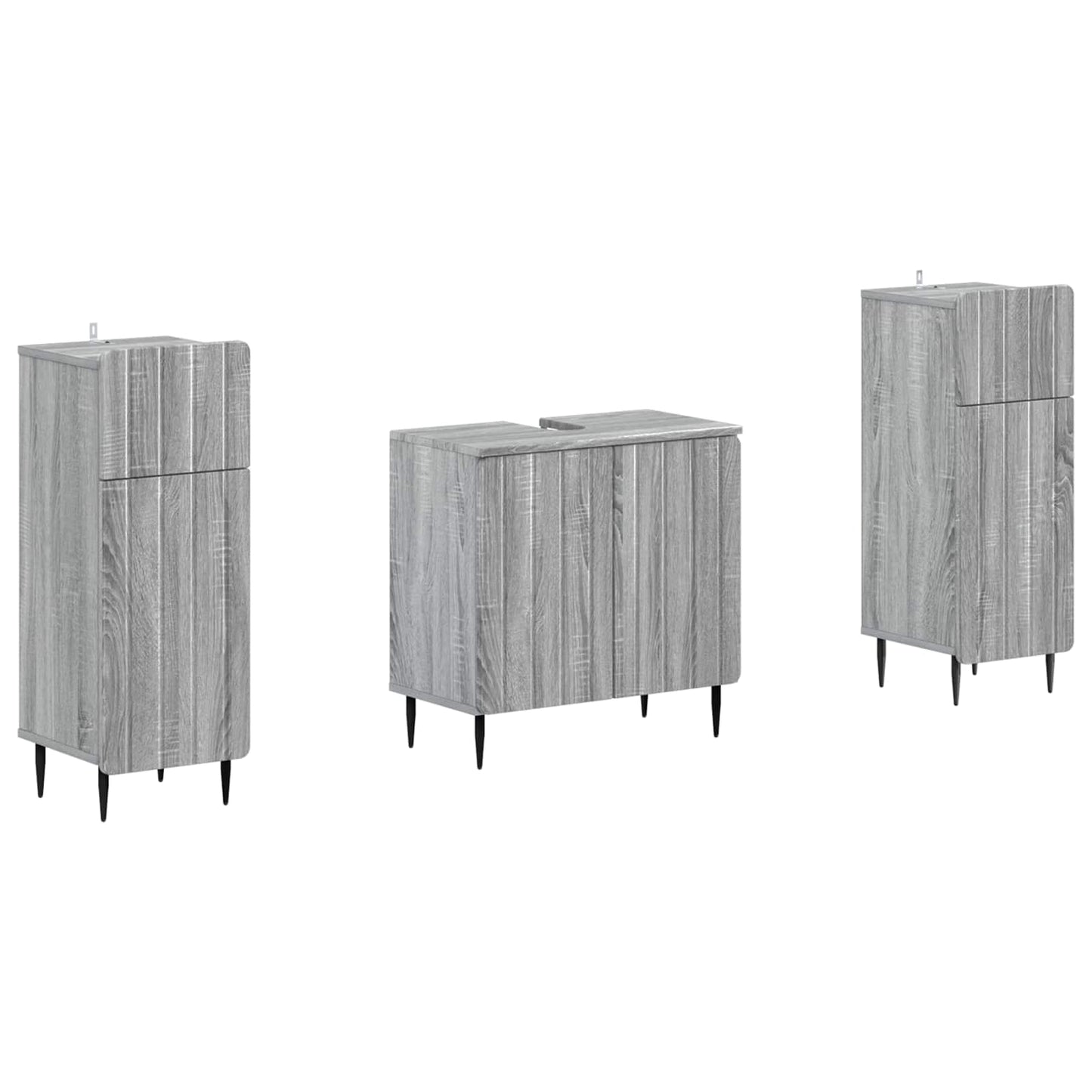 Set di Armadi da Bagno da 2 Pezzi ZWOLLE Sonoma grigio | homemem39