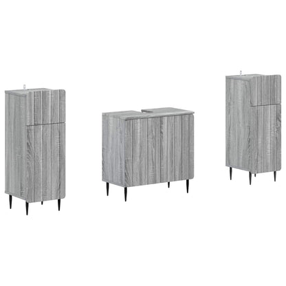 Set di armadietti da bagno in 3 pezzi ZWOLLE Sonoma grigio