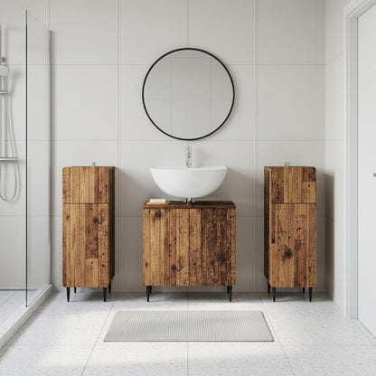 Set di armadietti da bagno in 3 pezzi ZWOLLE Legno antico