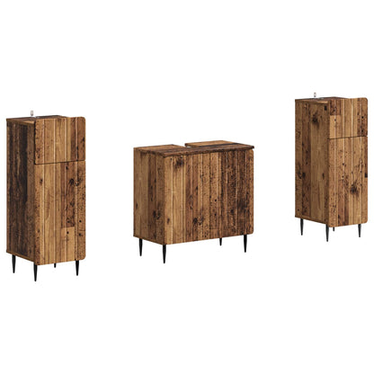 Set di Armadi da Bagno da 2 Pezzi ZWOLLE Legno antico | homemem39