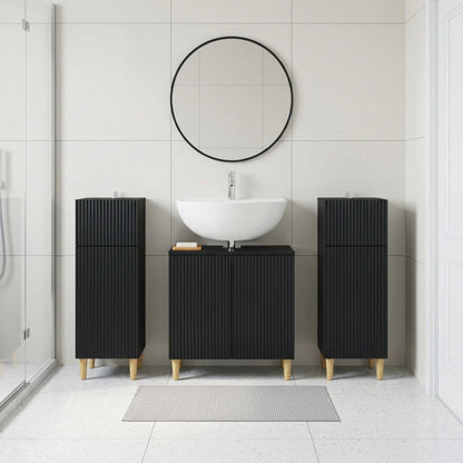 Set di armadietti da bagno in 3 pezzi ARNHEM Nero