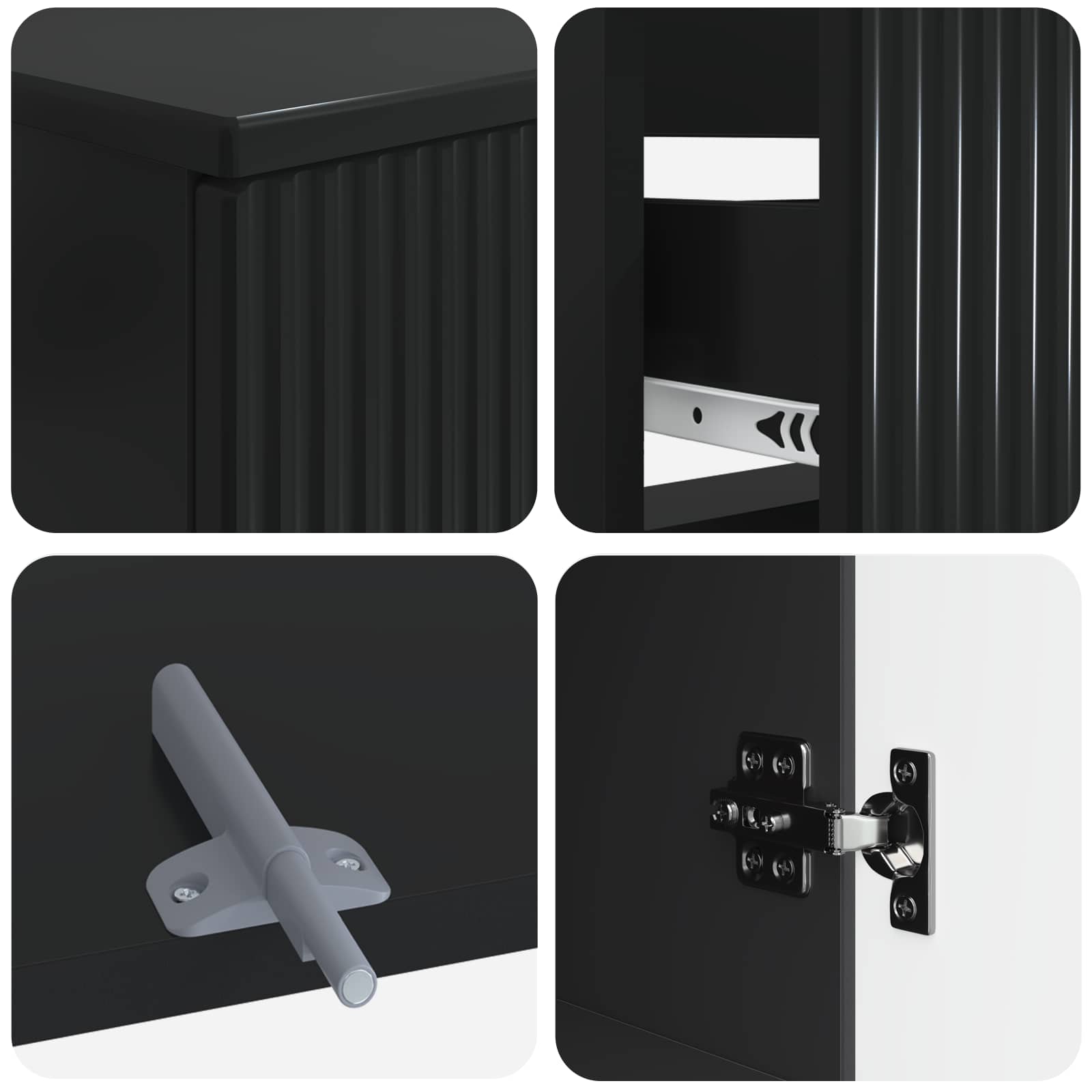 Set di Armadi da Bagno da 2 Pezzi ARNHEM Nero | homemem39