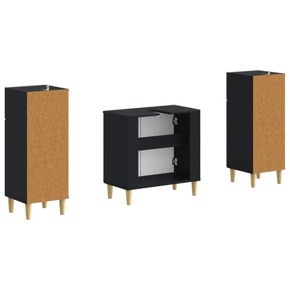 Set di Armadi da Bagno da 2 Pezzi ARNHEM Nero | homemem39