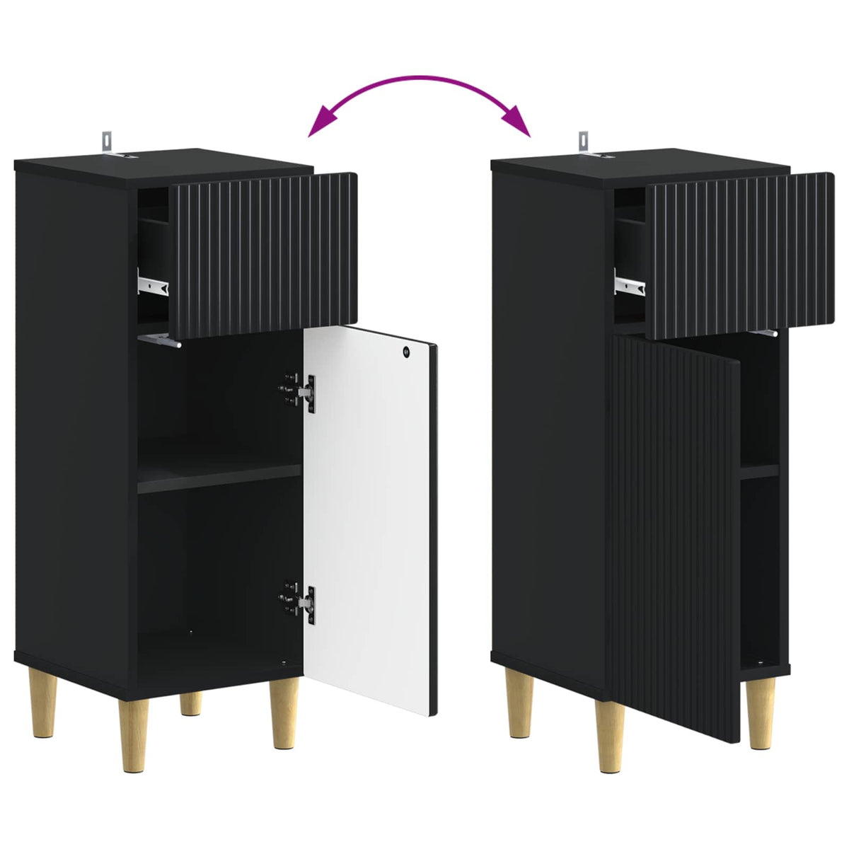 Set di armadietti da bagno in 3 pezzi ARNHEM Nero