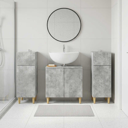 Set di armadietti da bagno in 3 pezzi ARNHEM Grigio Cemento