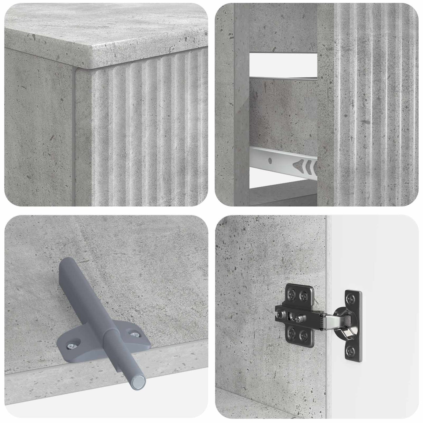 Set di Armadi da Bagno da 2 Pezzi ARNHEM Grigio Cemento | homemem39
