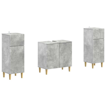 Set di Armadi da Bagno da 2 Pezzi ARNHEM Grigio Cemento | homemem39