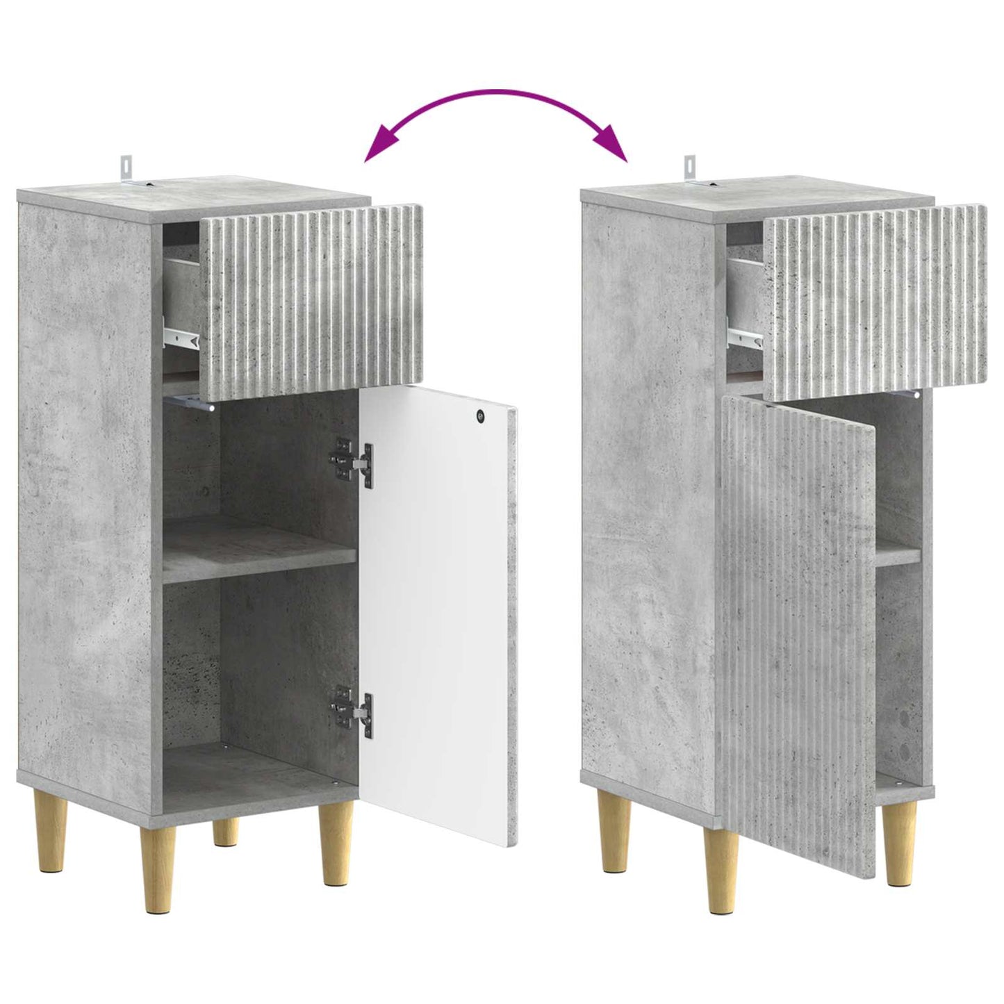 Set di Armadi da Bagno da 2 Pezzi ARNHEM Grigio Cemento | homemem39