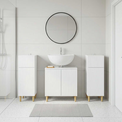 Set di armadietti da bagno in 3 pezzi ARNHEM Bianco Lucido
