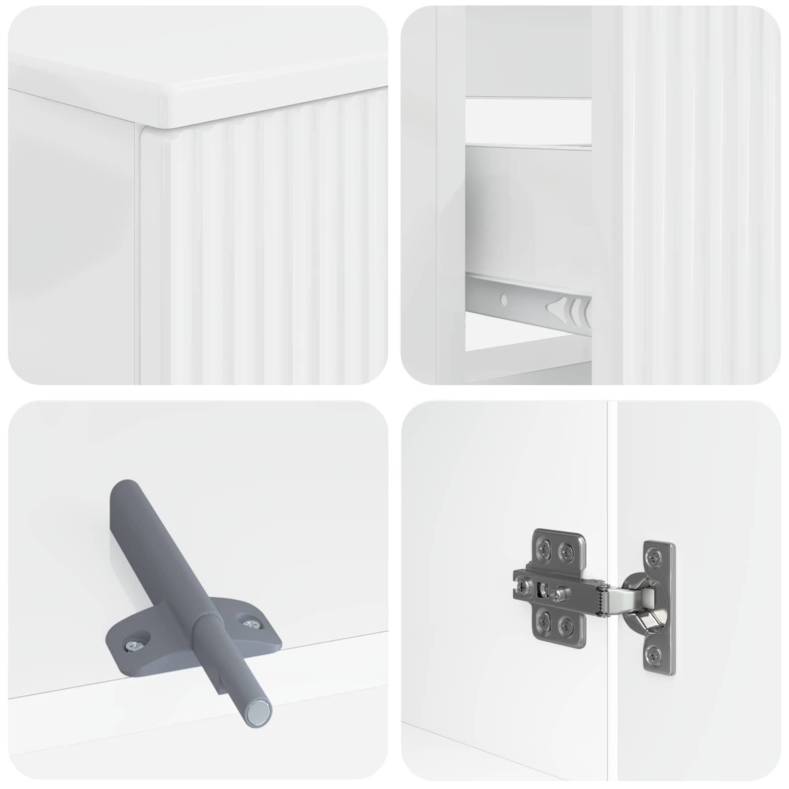 Set di Armadi da Bagno da 2 Pezzi ARNHEM Bianco Lucido | homemem39