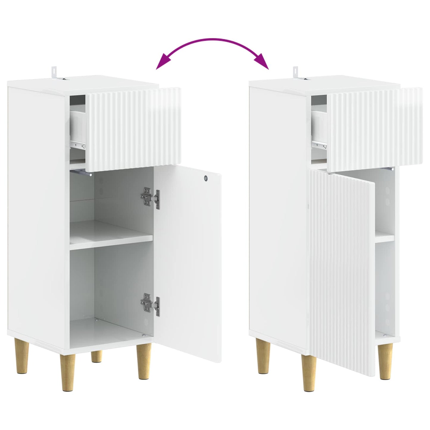 Set di Armadi da Bagno da 2 Pezzi ARNHEM Bianco Lucido | homemem39
