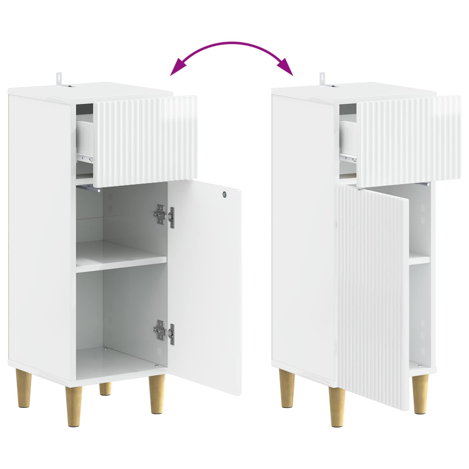 Set di Armadi da Bagno da 2 Pezzi ARNHEM Bianco Lucido | homemem39