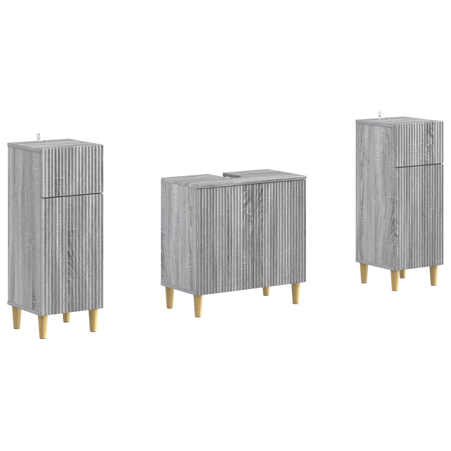 Set di armadietti da bagno in 3 pezzi ARNHEM Sonoma grigio