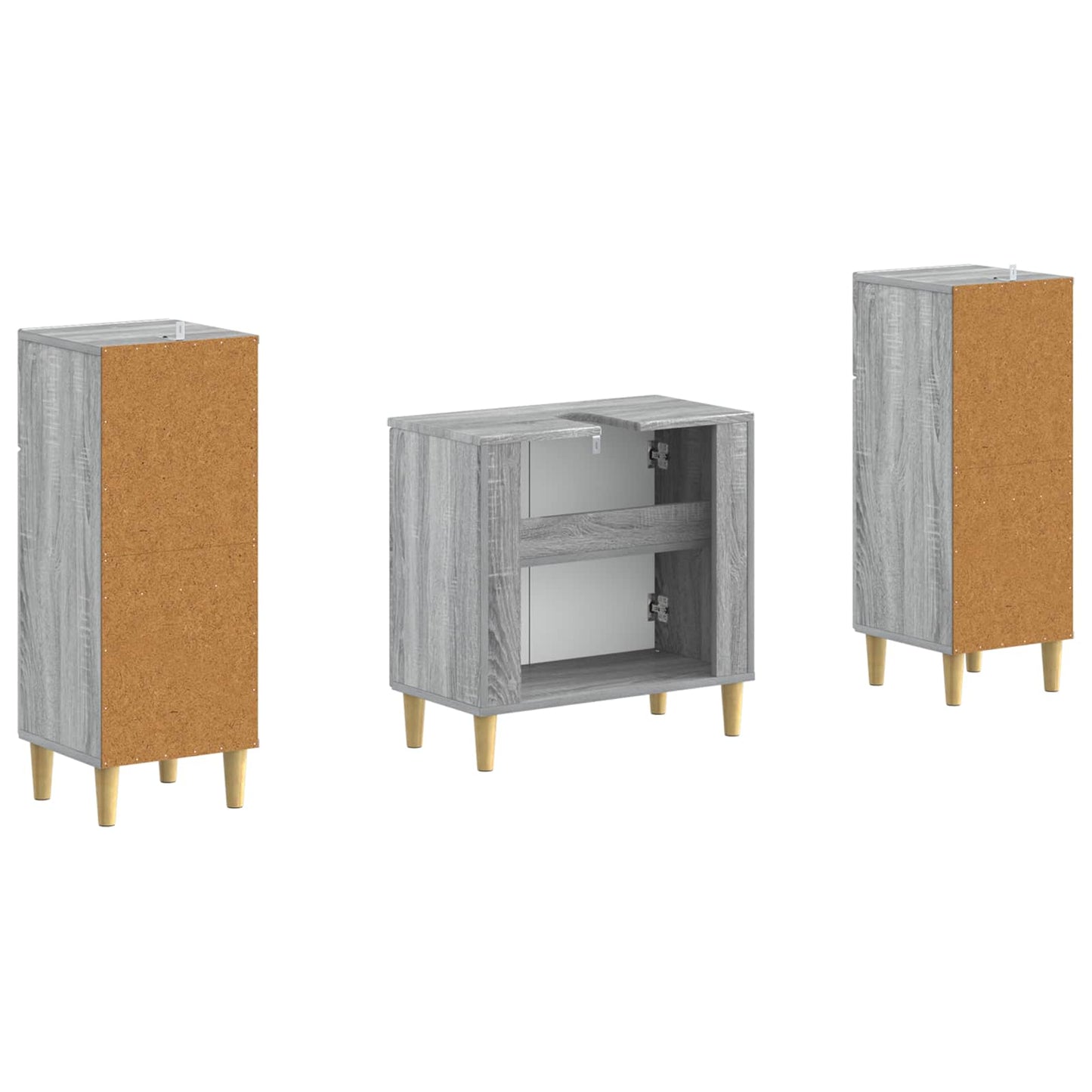 Set di Armadi da Bagno da 2 Pezzi ARNHEM Sonoma grigio | homemem39