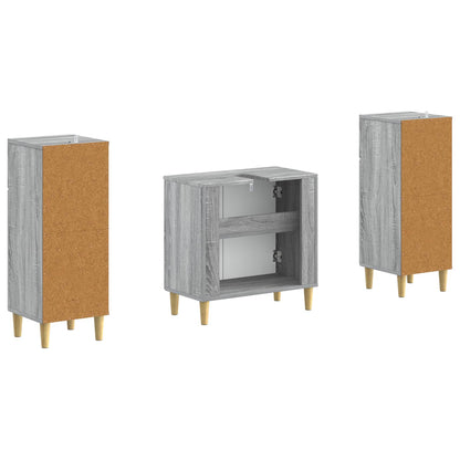 Set di armadietti da bagno in 3 pezzi ARNHEM Sonoma grigio