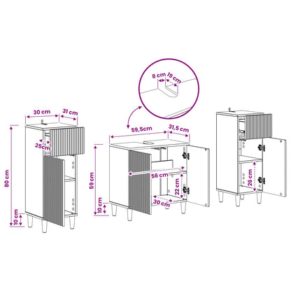 Set di Armadi da Bagno da 2 Pezzi ARNHEM Sonoma grigio | homemem39