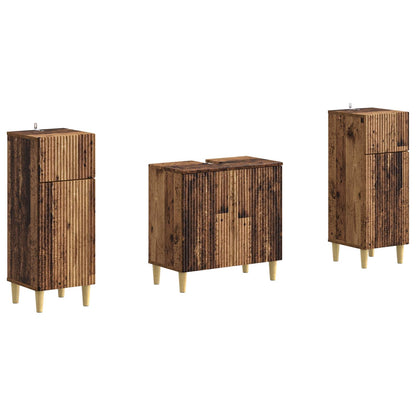 Set di armadietti da bagno in 3 pezzi ARNHEM Legno antico