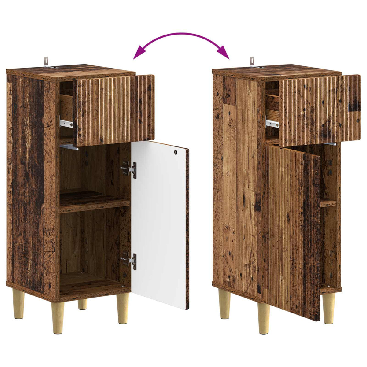 Set di armadietti da bagno in 3 pezzi ARNHEM Legno antico