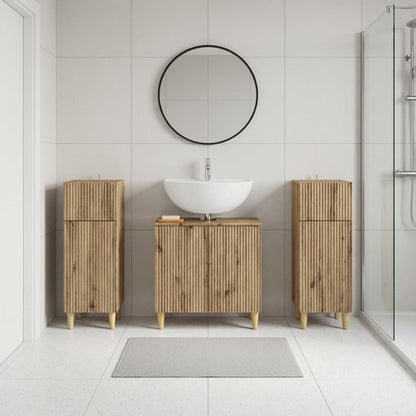 Set di armadietti da bagno in 3 pezzi ARNHEM Rovere Artigianale