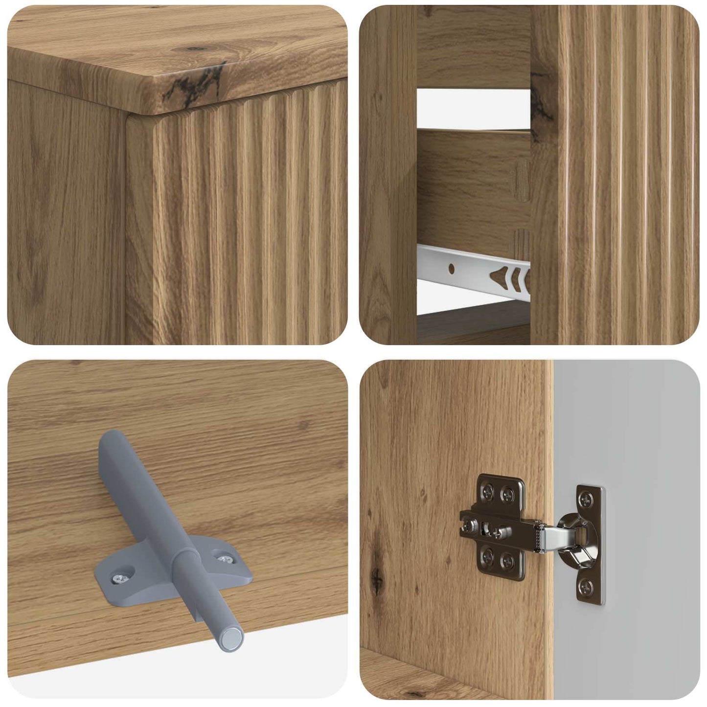 Set di Armadi da Bagno da 2 Pezzi ARNHEM Rovere Artigianale | homemem39