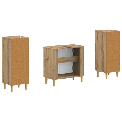Set di armadietti da bagno in 3 pezzi ARNHEM Rovere Artigianale