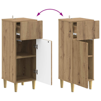 Set di Armadi da Bagno da 2 Pezzi ARNHEM Rovere Artigianale | homemem39