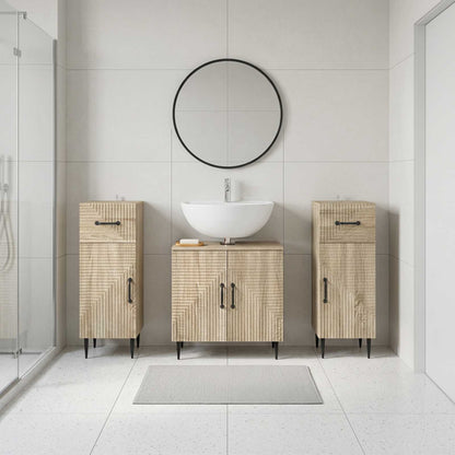 Set di armadietti da bagno in 3 pezzi HAARLEM Rovere Sonoma
