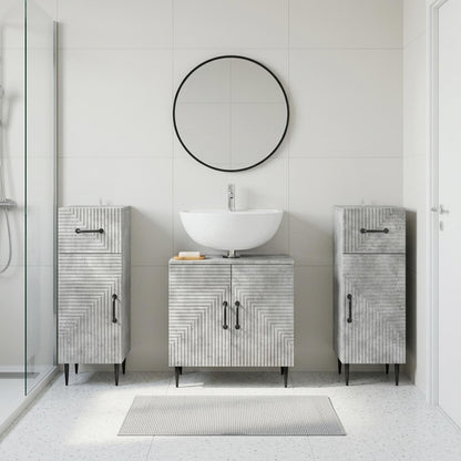 Set di armadietti da bagno in 3 pezzi HAARLEM Grigio Cemento