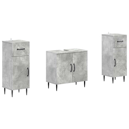Set di Armadi da Bagno da 2 Pezzi HAARLEM Grigio Cemento | homemem39