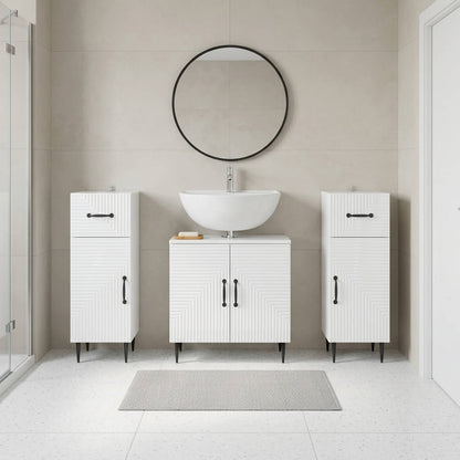 Set di armadietti da bagno in 3 pezzi HAARLEM Bianco Lucido