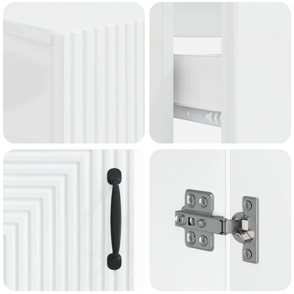 Set di Armadi da Bagno da 2 Pezzi HAARLEM Bianco Lucido | homemem39