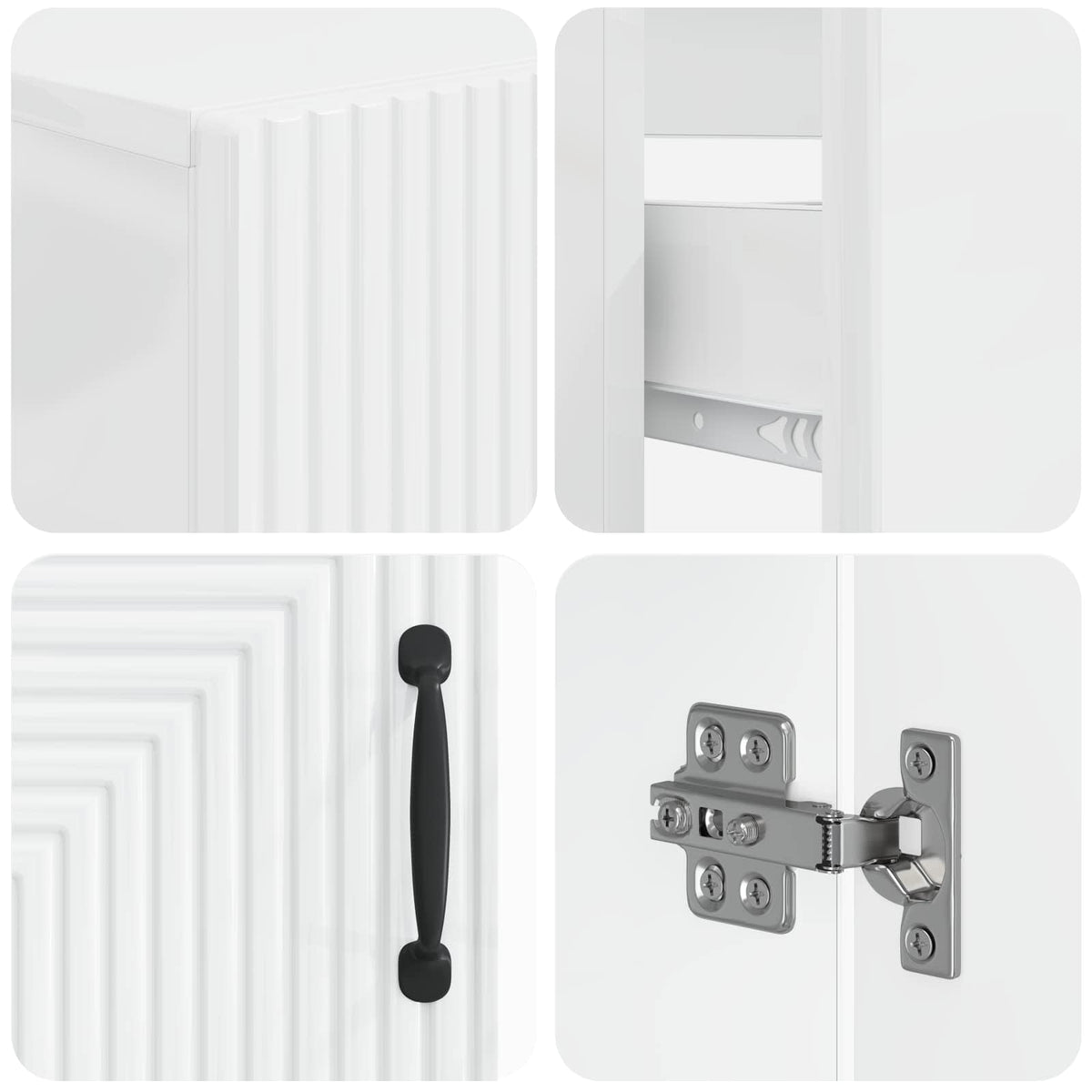 Set di armadietti da bagno in 3 pezzi HAARLEM Bianco Lucido