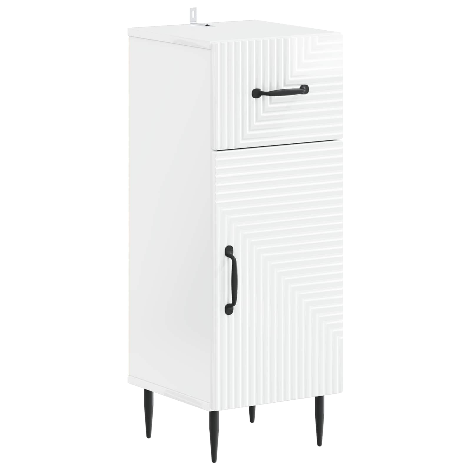 Set di Armadi da Bagno da 2 Pezzi HAARLEM Bianco Lucido | homemem39