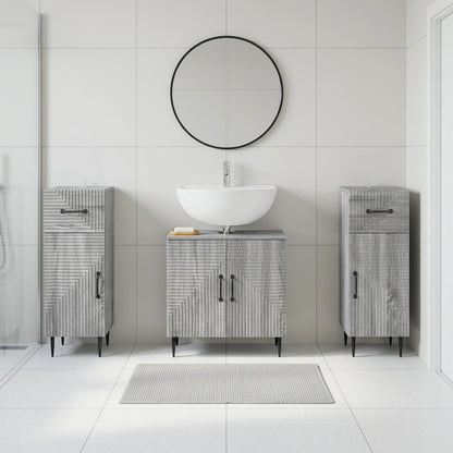 Set di armadietti da bagno in 3 pezzi HAARLEM Sonoma grigio