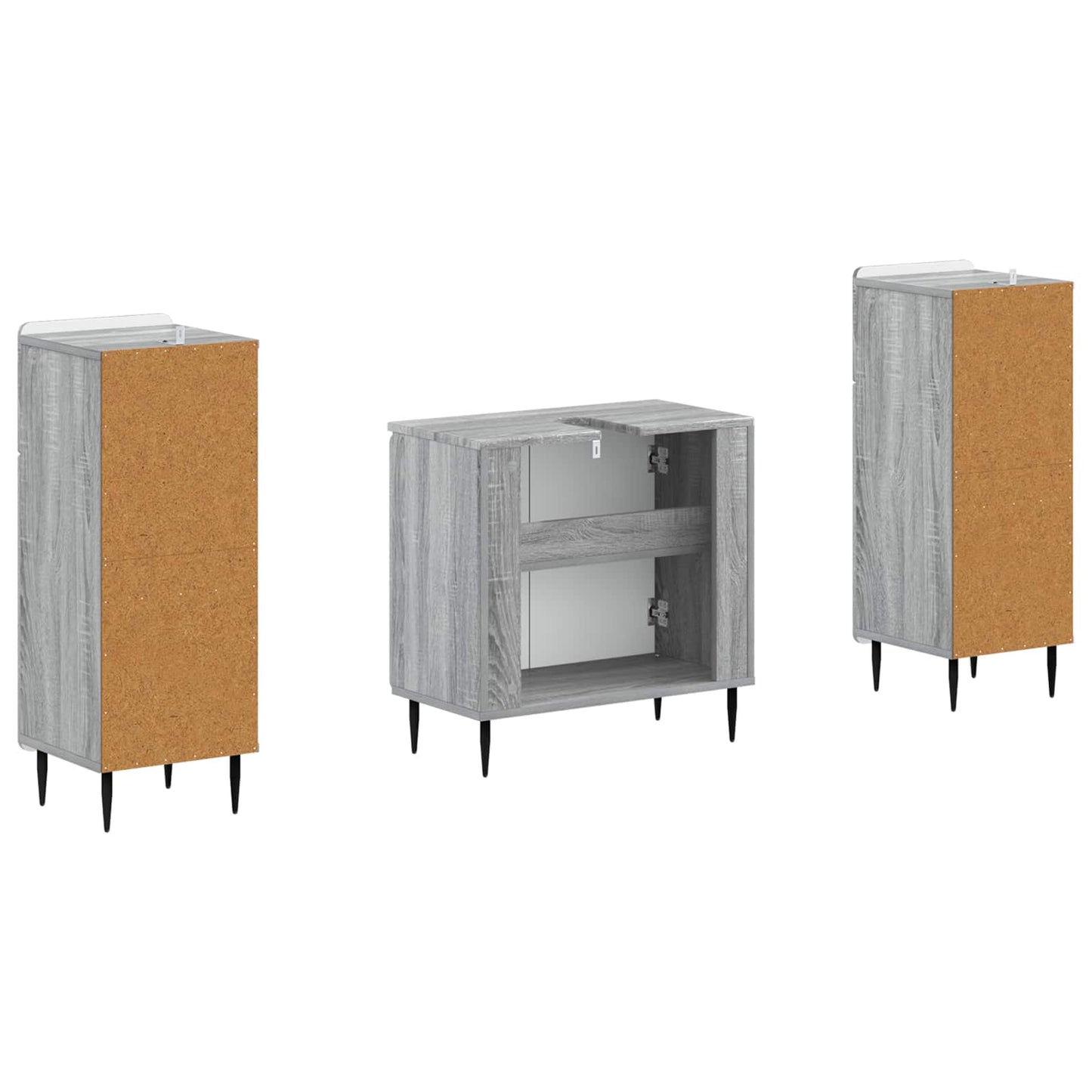Set di Armadi da Bagno da 2 Pezzi HAARLEM Sonoma grigio | homemem39
