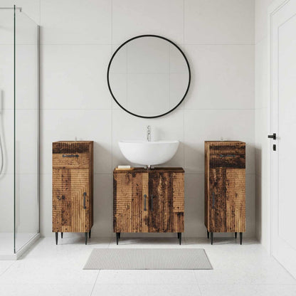 Set di armadietti da bagno in 3 pezzi HAARLEM Legno antico