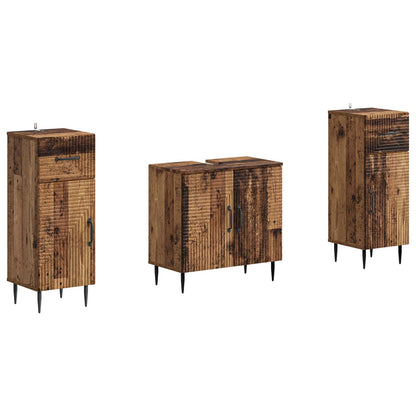 Set di armadietti da bagno in 3 pezzi HAARLEM Legno antico