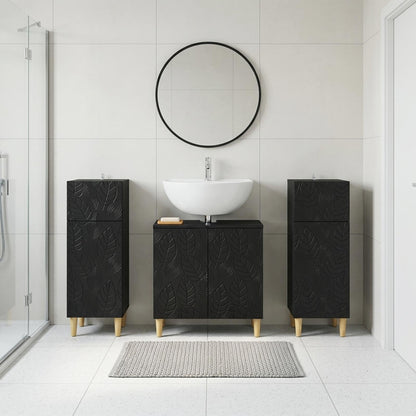 Set di armadietti da bagno in 3 pezzi DELFT Nero