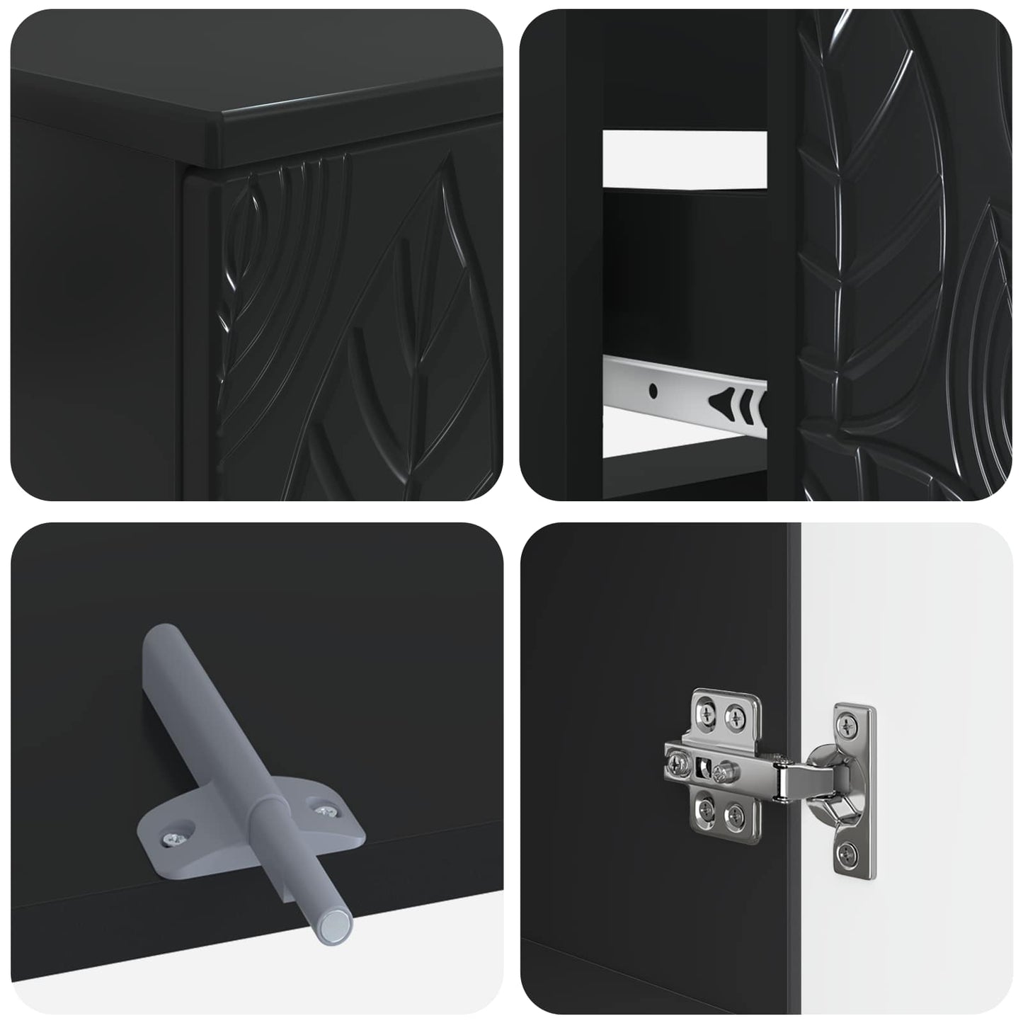 Set di Armadi da Bagno da 2 Pezzi DELFT Nero | homemem39