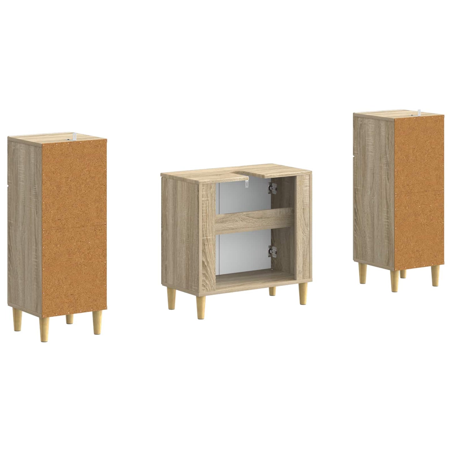 Set di Armadi da Bagno da 2 Pezzi DELFT Rovere Sonoma | homemem39