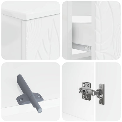 Set di Armadi da Bagno da 2 Pezzi DELFT Bianco Lucido | homemem39