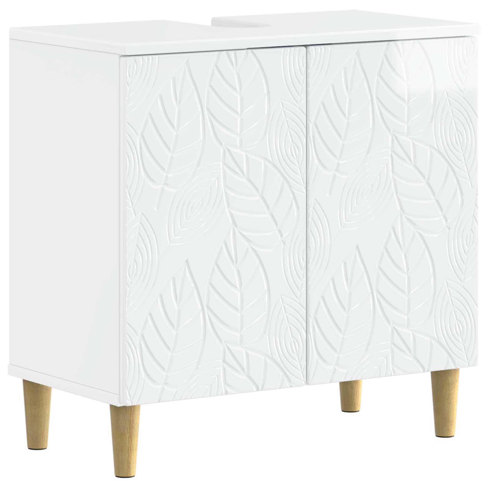 Set di Armadi da Bagno da 2 Pezzi DELFT Bianco Lucido | homemem39